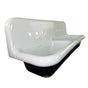 Nantucket Sinks - Fireclay Utility Sink In Black,White - Porcelain Enamel Glaze Black Bottom Whie Top