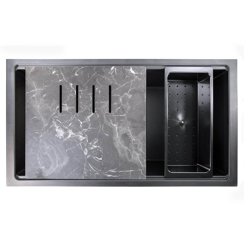 Nantucket Sinks - Plymouth Collection Granite Composite Workstation Sink In Matte Black - Matte