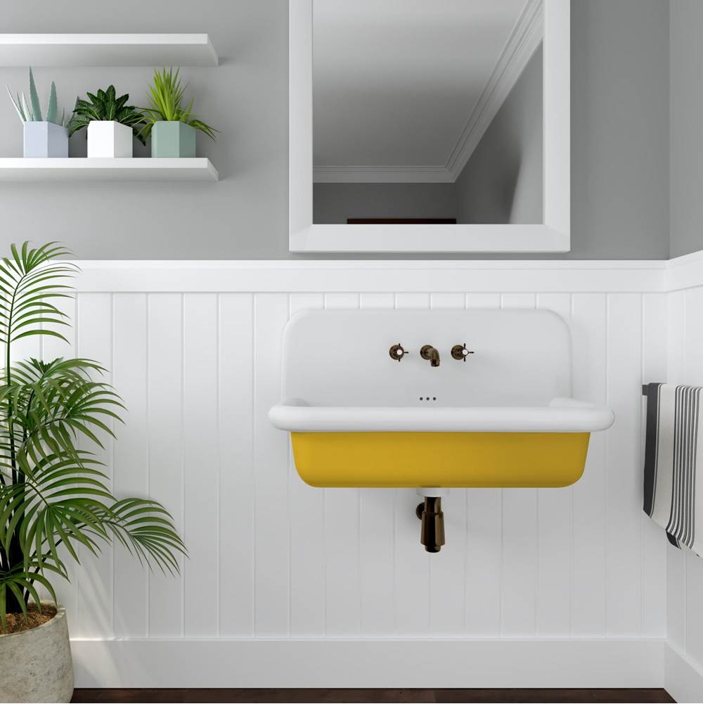 Fireclay Utility Sink In Yellow/White