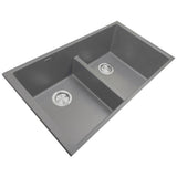 Undermount Double Equal Bowls With Low Divide - Granite Composite Black