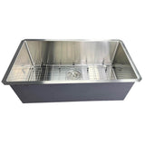 32 Inch Pro Series Large Rectangle Single Bowl Undermount Zero Radius Stainless Steel Kitchen Sink