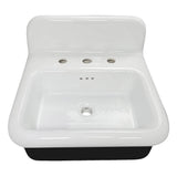 Fireclay 30'S Style Sink In White With A Black Bottom