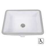 Nantucket Sinks - 17 Inch X 13 Inch Undermount Um-17X13-W Rectangle Ceramic Sink In White - Porcelain Enamel Glaze White