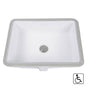 Nantucket Sinks - 17 Inch X 13 Inch Undermount Um-17X13-W Rectangle Ceramic Sink In White - Porcelain Enamel Glaze White