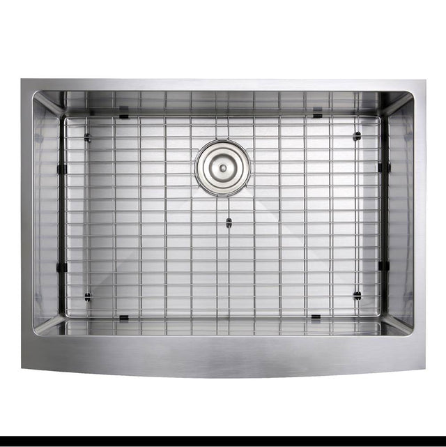Nantucket Sinks - Apron302010SR-16 - 30 Inch Pro Series Single Bowl Farmhouse Apron Front Stainless Steel Kitchen Sink - Brushed Satin
