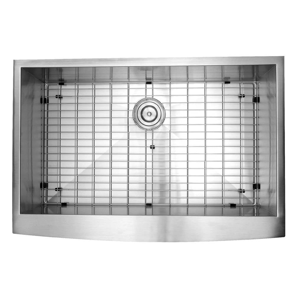 Nantucket Sinks - Apron332010-16 - 33 Inch Pro Series Single Bowl Farmhouse Apron Front Stainless Steel Kitchen Sink - Brushed Satin