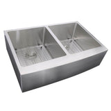 33 Inch Double Bowl Farmhouse Apron Front Stainless Steel Kitchen Sink