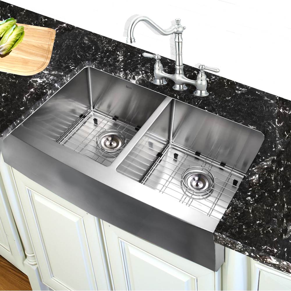 33 Inch Double Bowl Farmhouse Apron Front Stainless Steel Kitchen Sink
