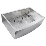 33 Inch Pro Series Small Radius Farmhouse Apron Front Stainless Steel Sink