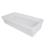 Nantucket Sinks - 35.5 Inch Rectangular Italian Fireclay Vessel Sink - Glazed White