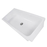 35.5 Inch Rectangular Italian Fireclay Vessel Sink