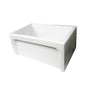 Nantucket Sinks - 24 Inch Fireclay Farmhouse Apron Sink with reversible facades. Plain on one side and arched on the other - Porcelain Enamel Glaze White