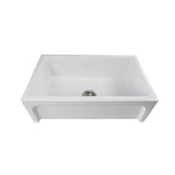 30 Inch Fireclay Farmhouse Apron Sink with reversible facades. Plain on one side and arched on the other