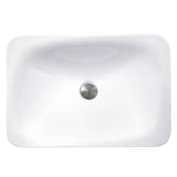 Nantucket Sinks - 21 Inch Rectangular Drop-In Ceramic Vanity Sink - Porcelain Enamel Glaze White