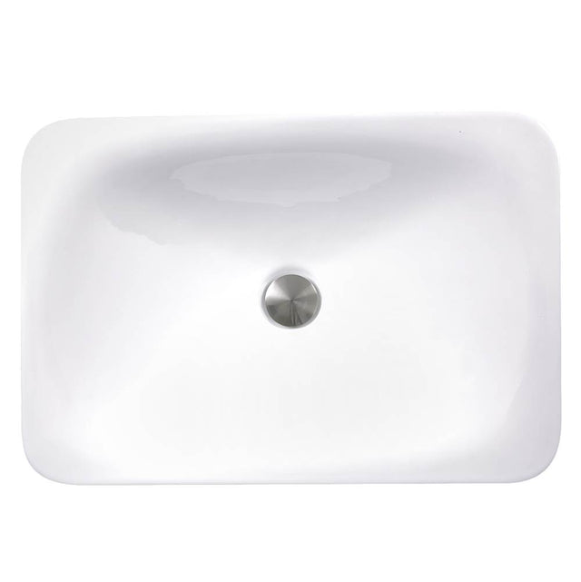 Nantucket Sinks - 21 Inch Rectangular Drop-In Ceramic Vanity Sink - Porcelain Enamel Glaze White