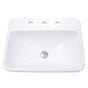 Nantucket Sinks - 23 Inch 3-hole Rectangular Drop-In Ceramic Vanity Sink - Porcelain Enamel Glaze White