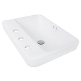 23 Inch 3-hole Rectangular Drop-In Ceramic Vanity Sink