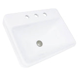 23 Inch 3-hole Rectangular Drop-In Ceramic Vanity Sink