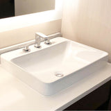 23 Inch 3-hole Rectangular Drop-In Ceramic Vanity Sink