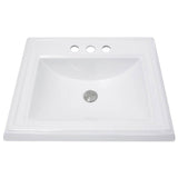 Nantucket Sinks - 23 Inch Rectangular Drop-In Ceramic Vanity Sink - Porcelin Enamel Glaze