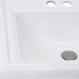 23 Inch Rectangular Drop-In Ceramic Vanity Sink
