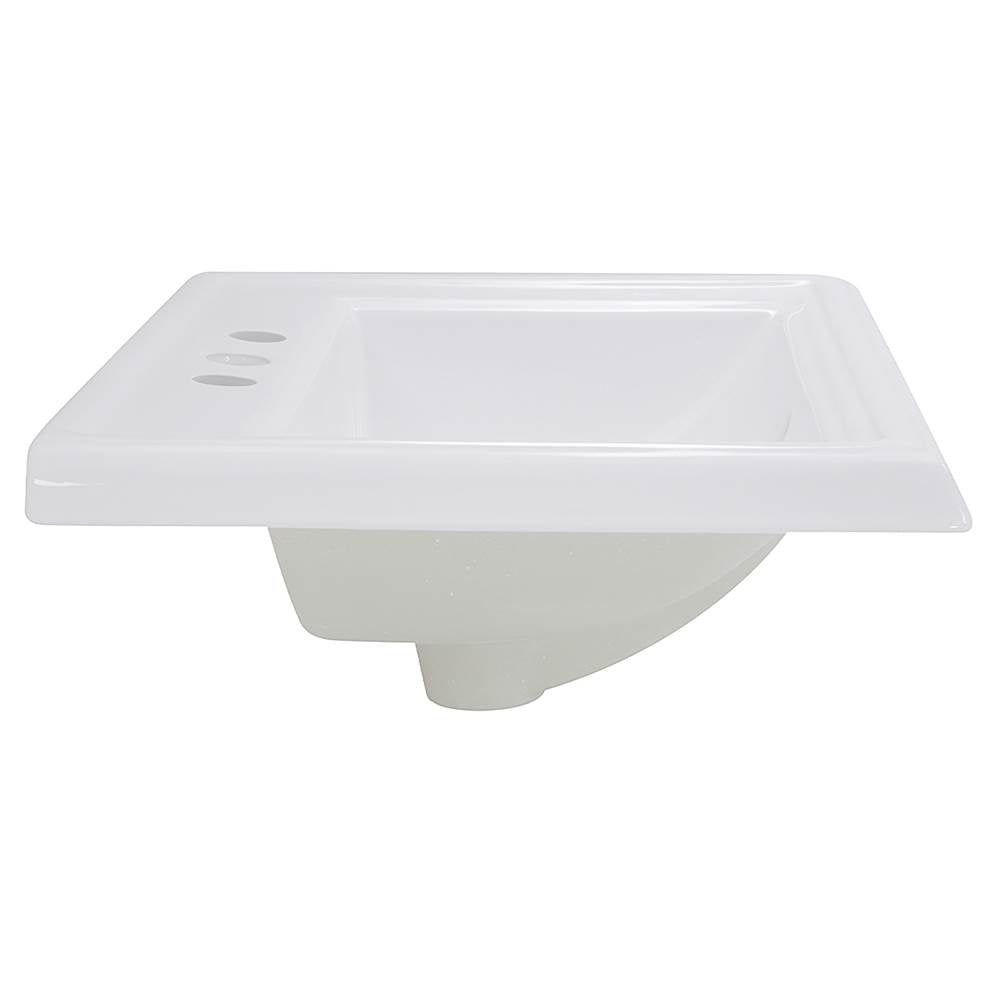 23 Inch Rectangular Drop-In Ceramic Vanity Sink