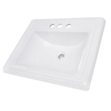 23 Inch Rectangular Drop-In Ceramic Vanity Sink
