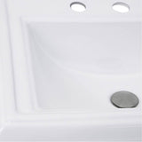 23 Inch Rectangular Drop-In Ceramic Vanity Sink