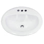 Nantucket Sinks - 20.25 Inch Drop-In Ceramic Vanity Sink - Porcelain Enamel Glaze White
