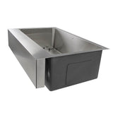 Patented Design Pro Series Single Bowl Undermount Stainless Steel Kitchen Sink with 7 Inch Apron Front