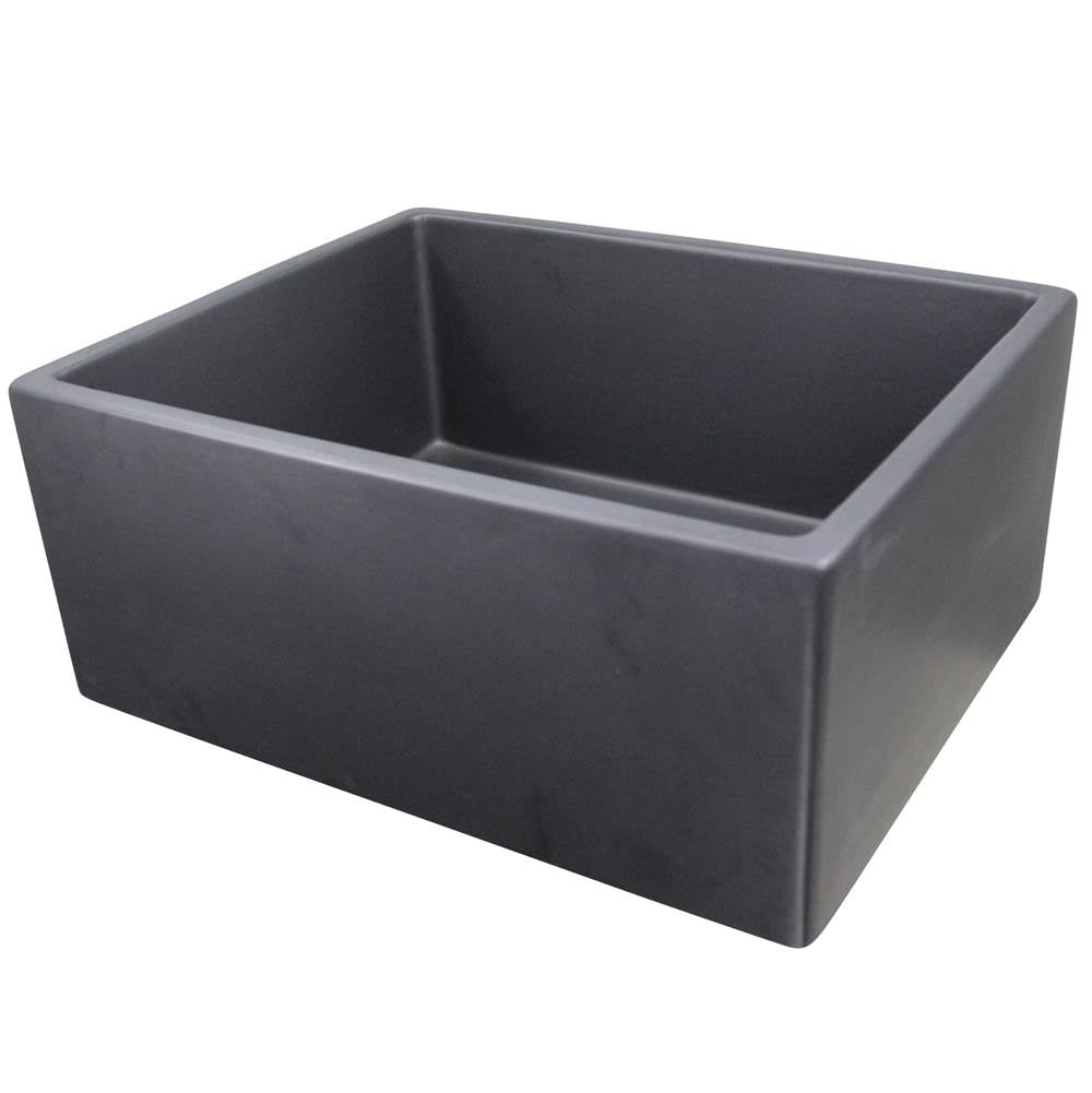 Nantucket Sinks - 24-Inch Farmhouse Fireclay Sink Matte Black - Matte Black