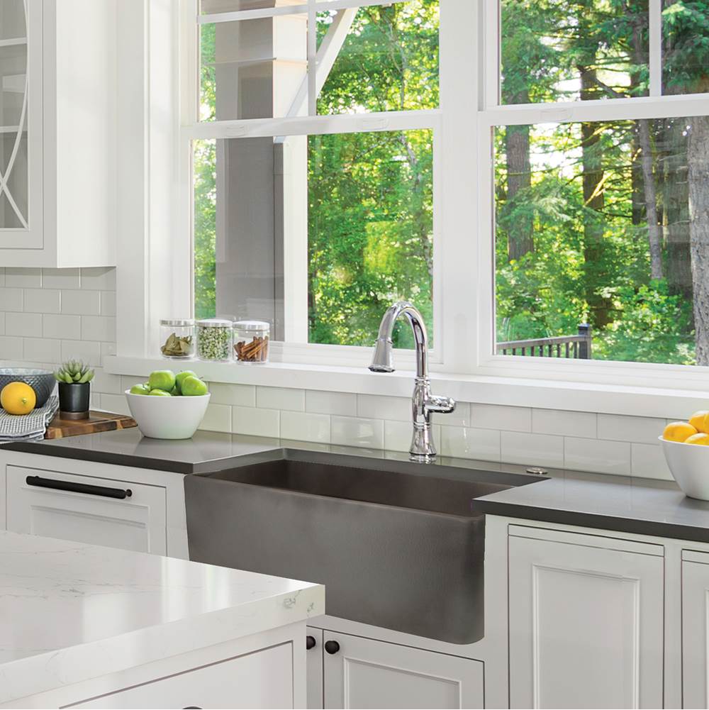 30-Inch Farmhouse Fireclay Sink with Concrete Finish