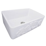 Nantucket Sinks - 30-Inch Farmhouse Fireclay Sink with Filigree Apron - Filigree