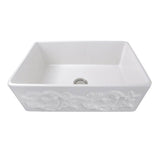 30-Inch Farmhouse Fireclay Sink with Grapes Apron