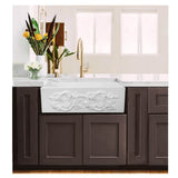 30-Inch Farmhouse Fireclay Sink with Grapes Apron