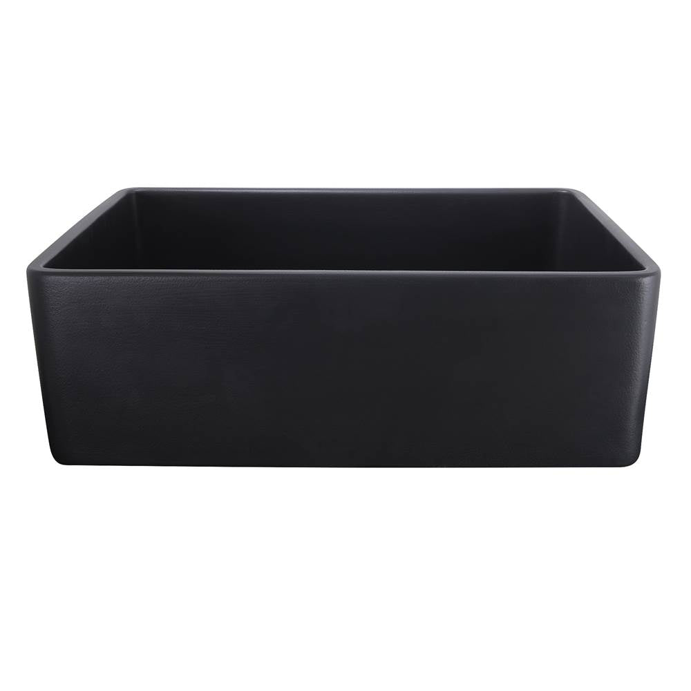 Nantucket Sinks - 30 Inch Farmhouse Fireclay Sink with Matte Black Finish - Matte Black