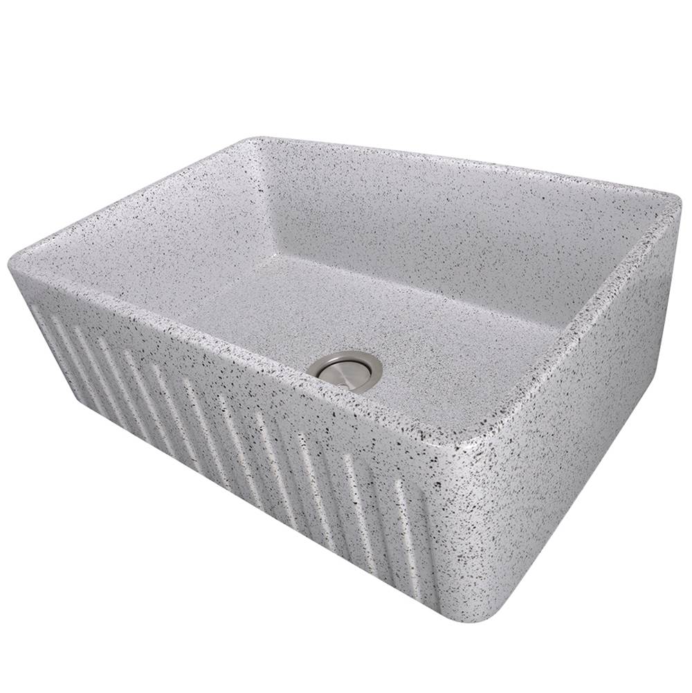 30-Inch Farmhouse Fireclay Sink with Concrete Finish