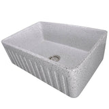 30-Inch Farmhouse Fireclay Sink with Concrete Finish