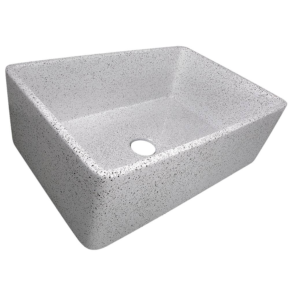 30-Inch Farmhouse Fireclay Sink with Concrete Finish