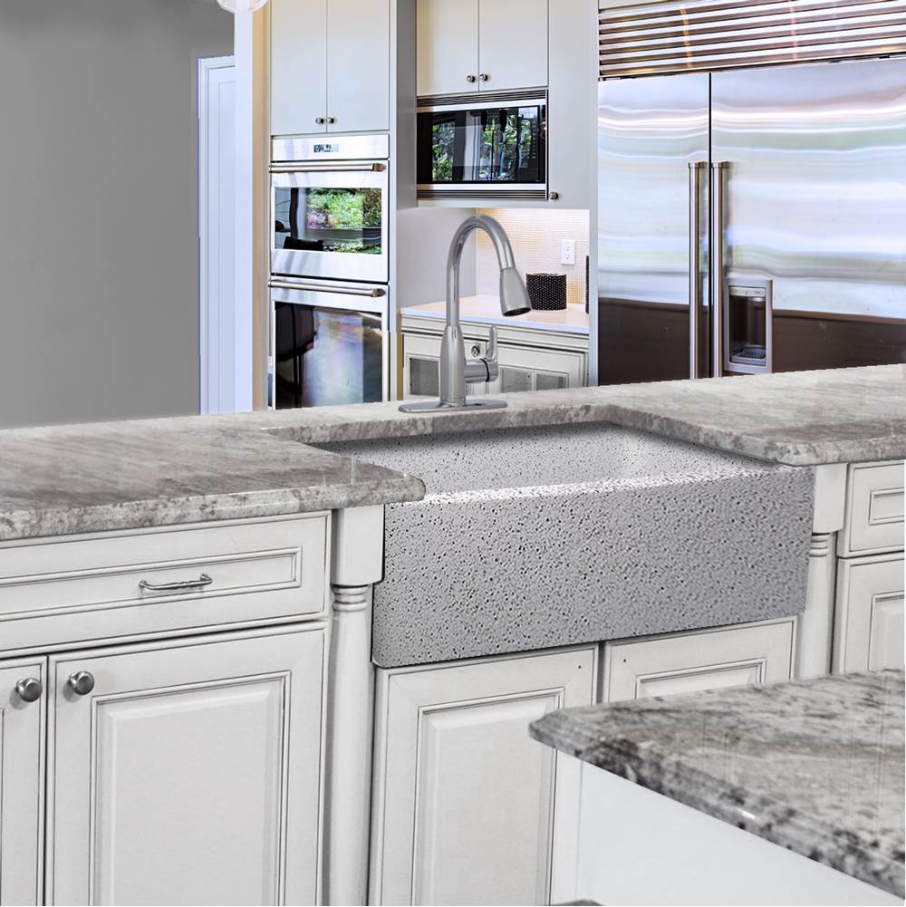 30-Inch Farmhouse Fireclay Sink with Concrete Finish