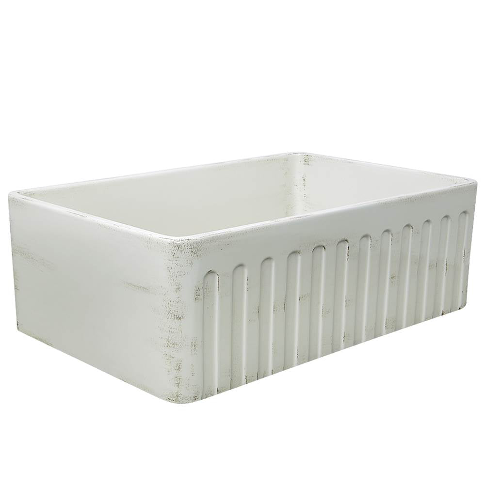 30-Inch Farmhouse Fireclay Sink with Concrete Finish
