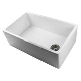 30 Inch White Fireclay Farmhouse Sink Offset Drain Fcfs30 With Grid