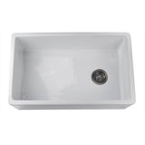 30 Inch White Fireclay Farmhouse Sink Offset Drain Fcfs30 With Grid