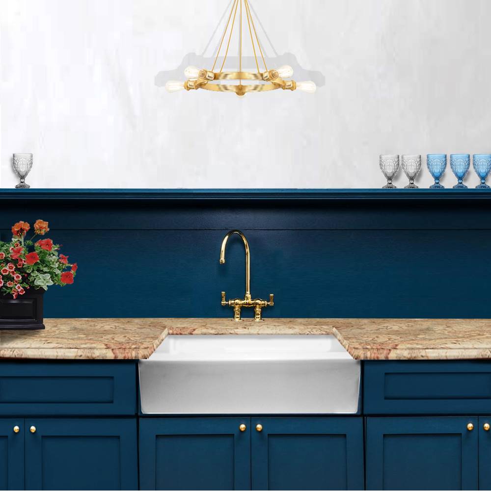 30 Inch White Fireclay Farmhouse Sink Offset Drain Fcfs30 With Grid