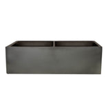 Double Bowl Farmhouse Fireclay Sink with Concrete Finish