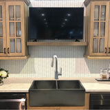 Double Bowl Farmhouse Fireclay Sink with Concrete Finish