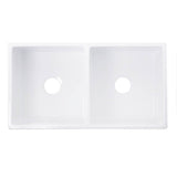 Double Bowl Farmhouse Fireclay Sink with Concrete Finish