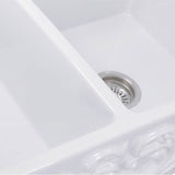 Double Bowl Farmhouse Fireclay Sink with Concrete Finish