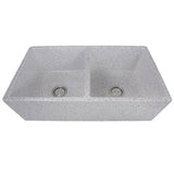 Nantucket Sinks - Double Bowl Farmhouse Fireclay Sink with Pietra Sarda Finish - Pietra Sarda