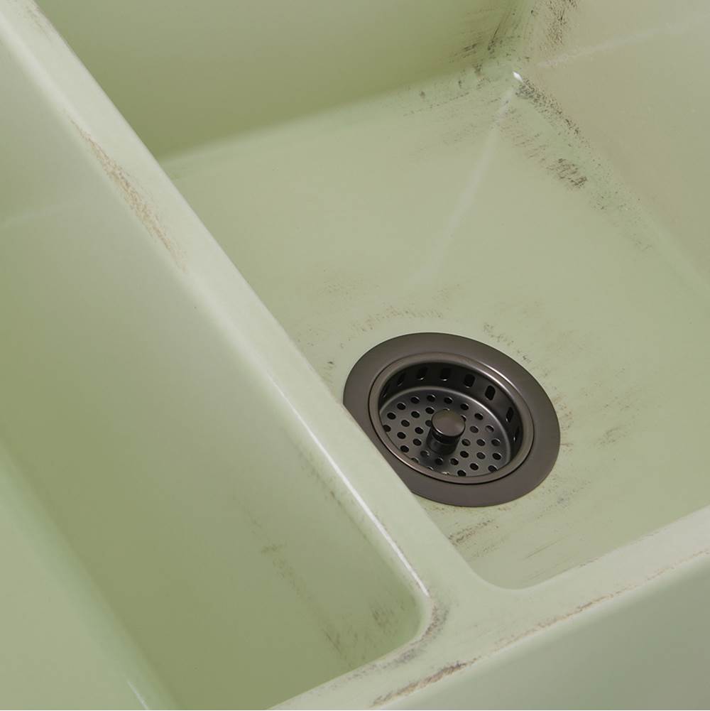 Double Bowl Farmhouse Fireclay Sink with Concrete Finish